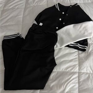 SHEIN Black and White Track Pants